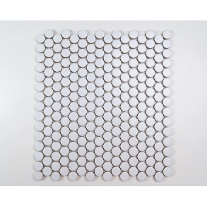 PENNY ROUND WHITE MATTE 19MM PORCELAIN MOSAIC - porcelain tile